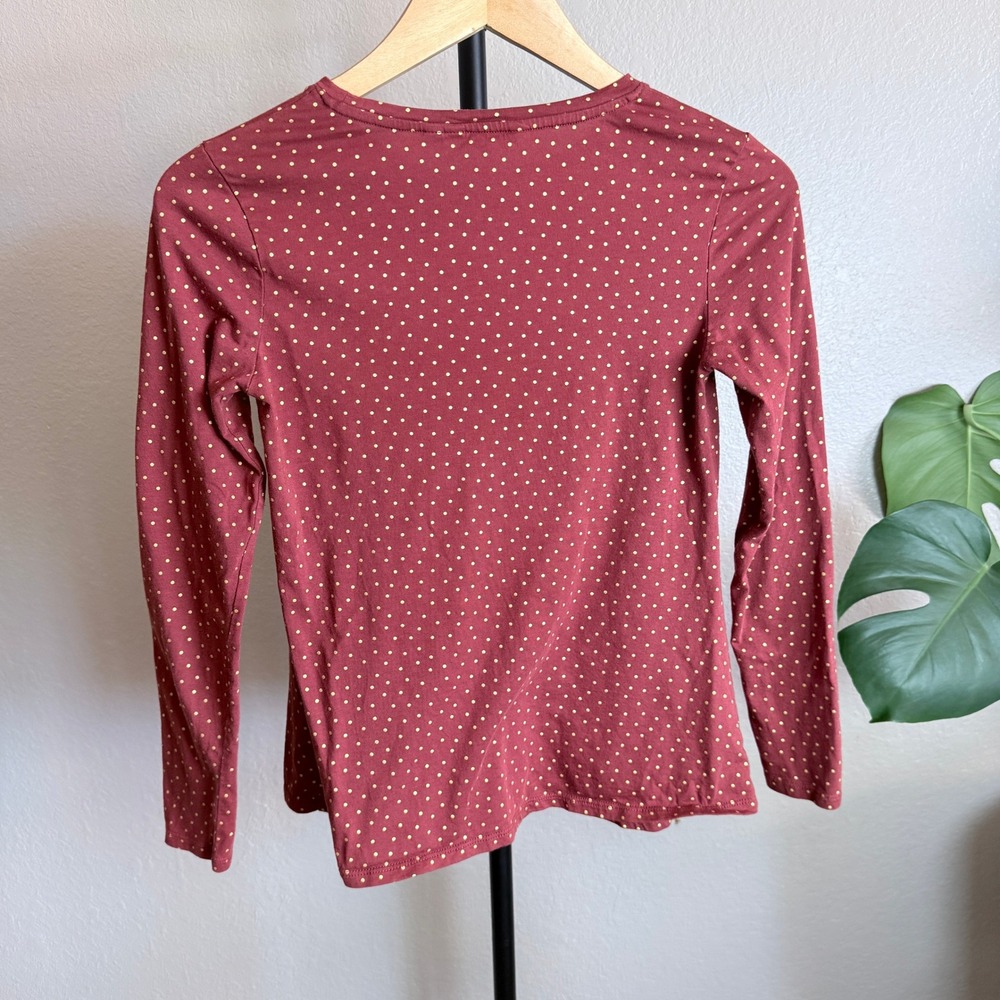 Boden Womens XS Polka Dot Long Sleeve Top Casual Cotton Modal Crewneck Shirt - Picture 2 of 6